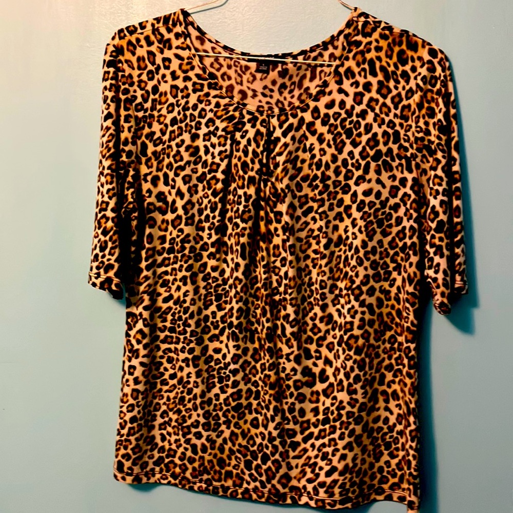 Animal Print Short Sleeve Top